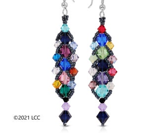 Swarovski Crystal Earrings - Northern Lights in Stained Glass