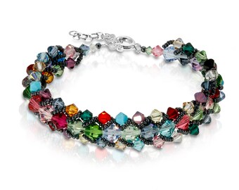 Swarovski Crystal Bracelet- Northern Lights in Stained Glass