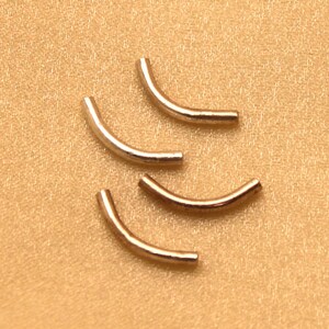 9 Sterling Silver Curved Tubes 16mm - Handmade