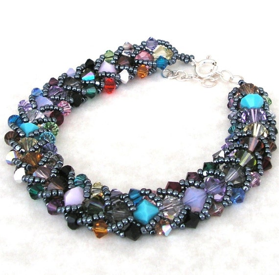 Bellissimo Bracciale In Cristallo Aurora Boreale (AB) Con Perle Da 6mm - Argento 925, Realizzato A Mano - In Astuccio Regalo - 4