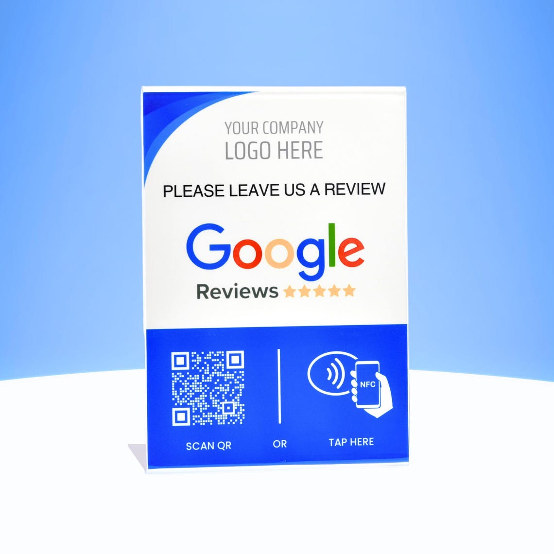 Custom Large Google Review Card for Business NFC Tap Review Card ...