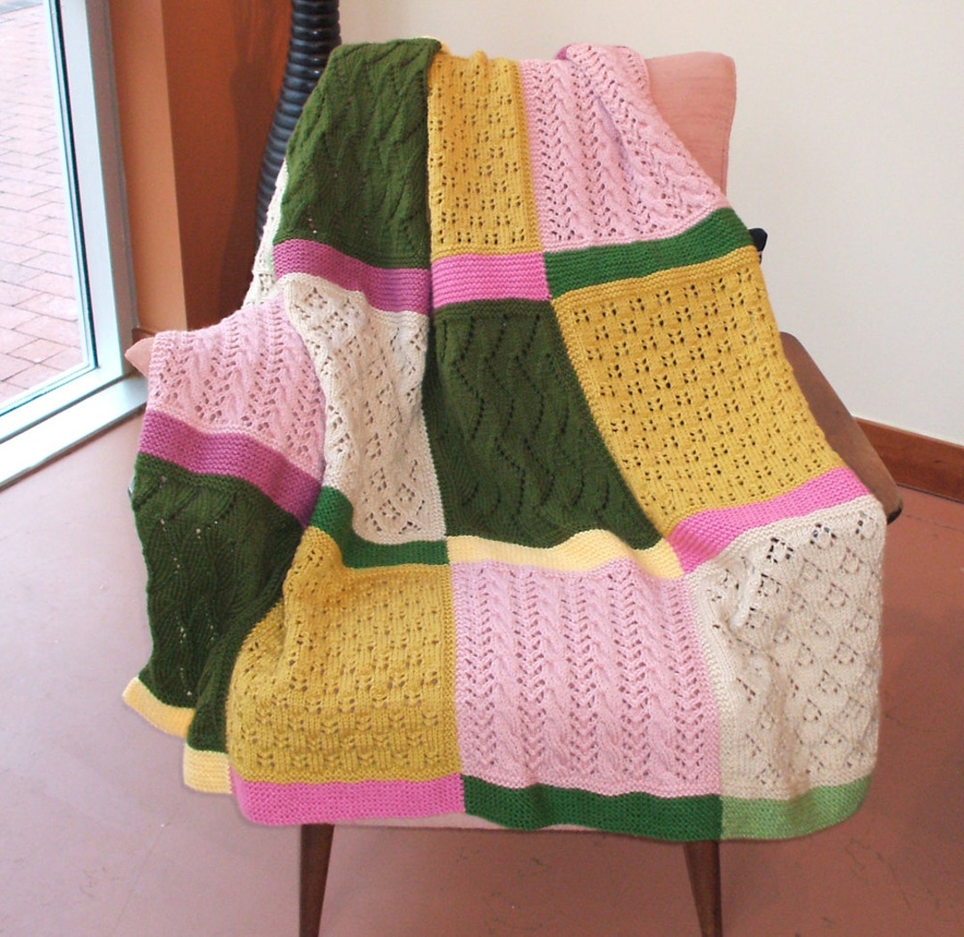 Beautiful Hand Knit Afghan in Soft and Warm 100 Acrylic in Beautiful