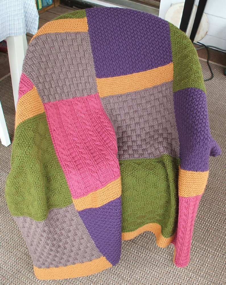 Hand knitted acrylic Afghan