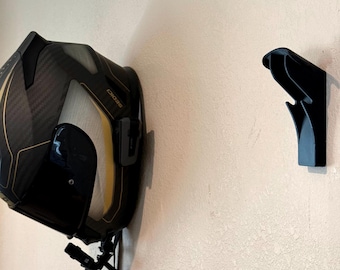 Motorcycle Helmet Wall Mount Slim Rack for Helmet Display and Garage Organization
