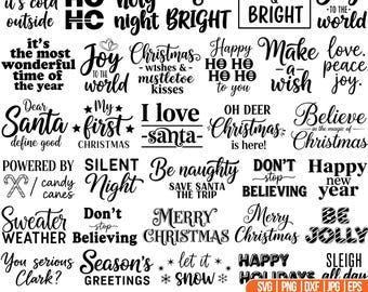 Funny Christmas SVG Bundle, Christmas Sayings Quotes, Winter Svg, Holiday SVG, Merry Christmas Svg, Christmas Shirt for Cricut, Silhouette