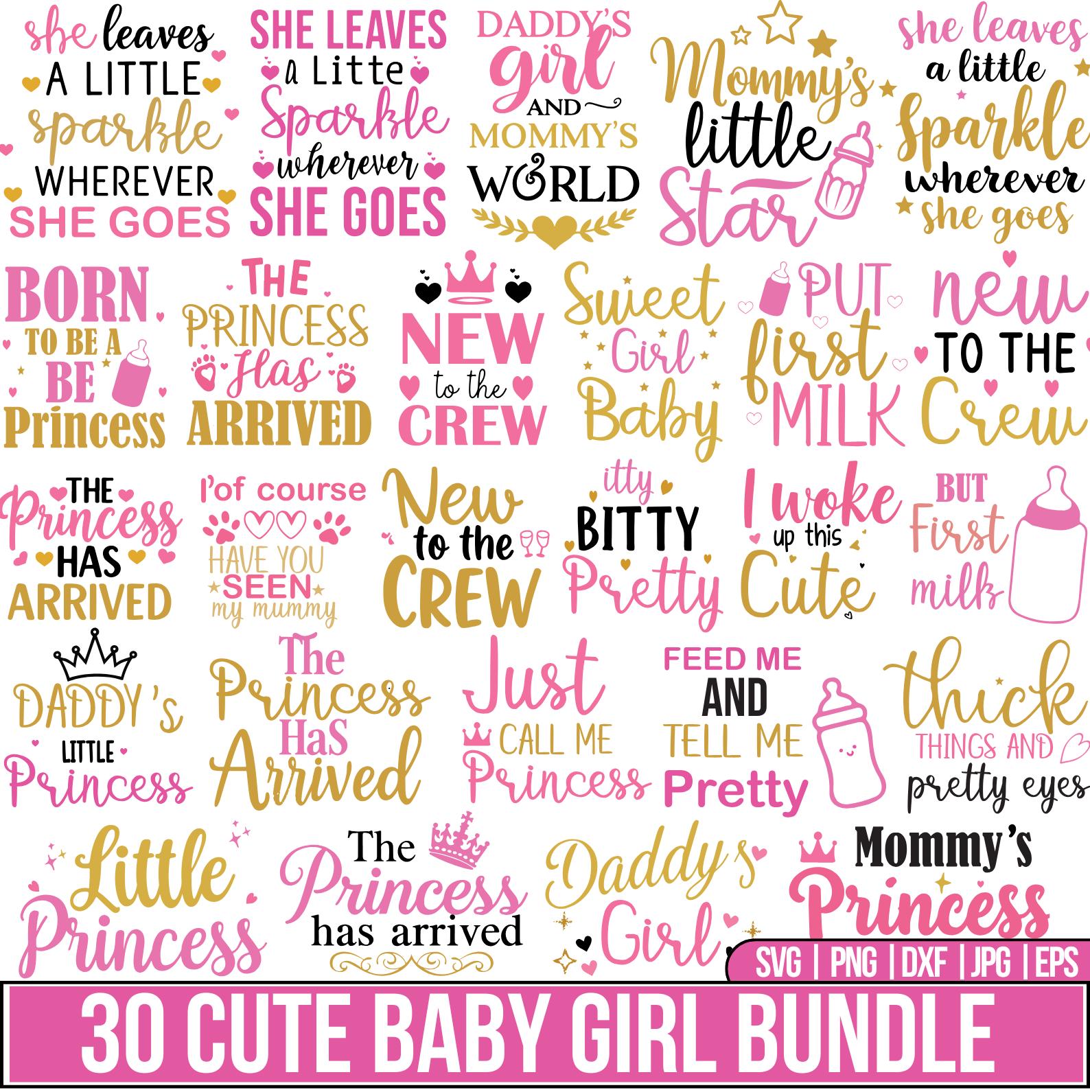 Cute Baby Girl SVG Bundle, Baby Sayings Svg, Baby Newborn Svg, Little ...