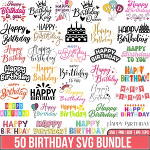 Happy Birthday plotter file Svg Bundle, Birthday Quotes Svg, Birthday Saying Svg, Birthday Lettering, Birthday Cake Topper Svg, For Cricut