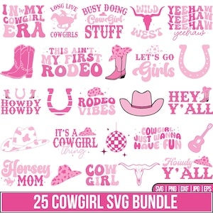 Cowgirl SVG Bundle: Western Graphics for Cricut, Silhouette