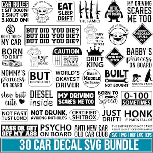 Car Decal Svg Bundle, Car Svg, Funny Car Decals Svg, Car Stickers Svg, Funny Car Quotes, Sarcastic Svg, Car Stickers For Cricut, Silhouette