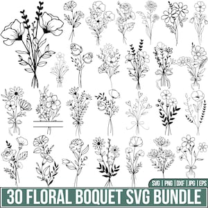 Blumenstrauß SVG Bundle: Botanische Schnittdateien für Cricut & Silhouette