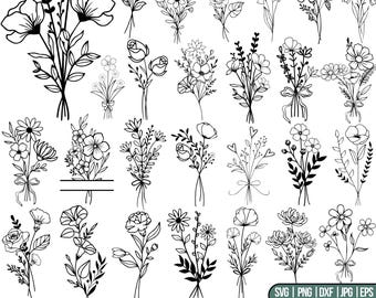 Floral Bouquet SVG Bundle: Botanical Cut Files for Cricut & Silhouette