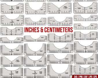 Upgraded Acrylic Tshirt Ruler For Heat Press, T-Shirt Measure Ruler Guide Making Center Graphic Vinyl Embroidery Tee Shirt Rulers Alignment Tool Placement Sublimation Blanks Product Accessories - View #9