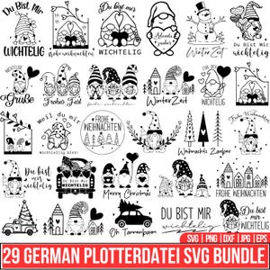 Plotterdatei Weihnachten SVG Bundle, Plotterdatei Svg, Best Friends Svg, Plotterdatei Danke, Du bist mir wichtelig Svg, German Svg, Cricut