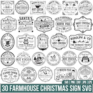 Farmhouse Christmas Sign SVG Bundle, Vintage Christmas Sign, Farmhouse Quote Svg, Farmhouse Svg, Vintage Christmas Svg, Files for Cricut