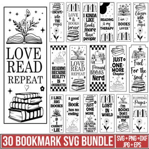 Bookmark Svg Bundle, Bookmark Png, Bookmark Quotes Svg, Reading Svg, Bookmark Template Svg, Inspirational Bookmark, For Cricut, Silhouette