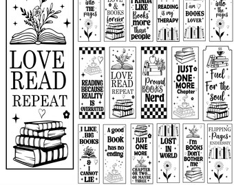 Bookmark SVG Bundle, Bookmark Png, Bookmark Quote Svg, Funny Bookmark Svg, Bookmark Template Svg, Retro Book Svg, Reading Svg, For Cricut