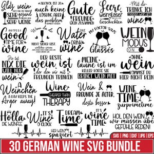 Archivo de trazador de refranes alemanes sobre vino, SVG de bebidas alemanas, SVG de alcohol, SVG de refranes de posavasos, SVG de Aperol, Vino en punto, Modo vino, Ginebra para Cricut