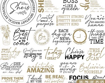Women Empowerment SVG Bundle: Affirmation Quotes for Cricut, Silhouette