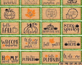 Fall Doormat SVG Bundle, Spooky Welcome Sign Svg, Fall Doormat Png,  Pumpkin Doormat, Autumn Welcome Doormat, Halloween Svg, Cut For Cricut