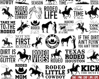 Rodeo SVG-bundel: cowboy cowgirl westernontwerpen (digitale download)