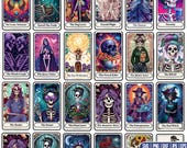 Funny Tarot Card PNG Bundle, Adult Humor Sarcasm PNG, Witchy Tarot, Sarcastic Sweary Skeleton Skull, Colorful Skeleton Aesthetic, For Cricut