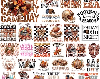 Retro Football Png Bundle, Football Mom Png, Sports Png, Coquette Football Png, Game Day, Fall Football, Football Gameday Png, for Cricut