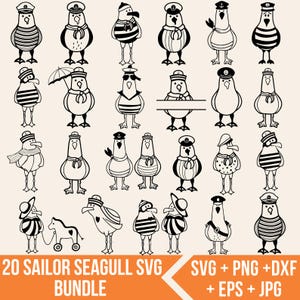 Fichier de traceur Sailor Seagull Svg, Möwe Moin Svg, Svg mouette, Svg maritime, marins, Svg allemand, Svg nautique, pour Cricut, Silhouette