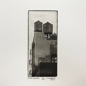 Towers of NoHo Intaglio print image 1