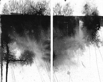 Rains in the Lowlands | Diptych on paper