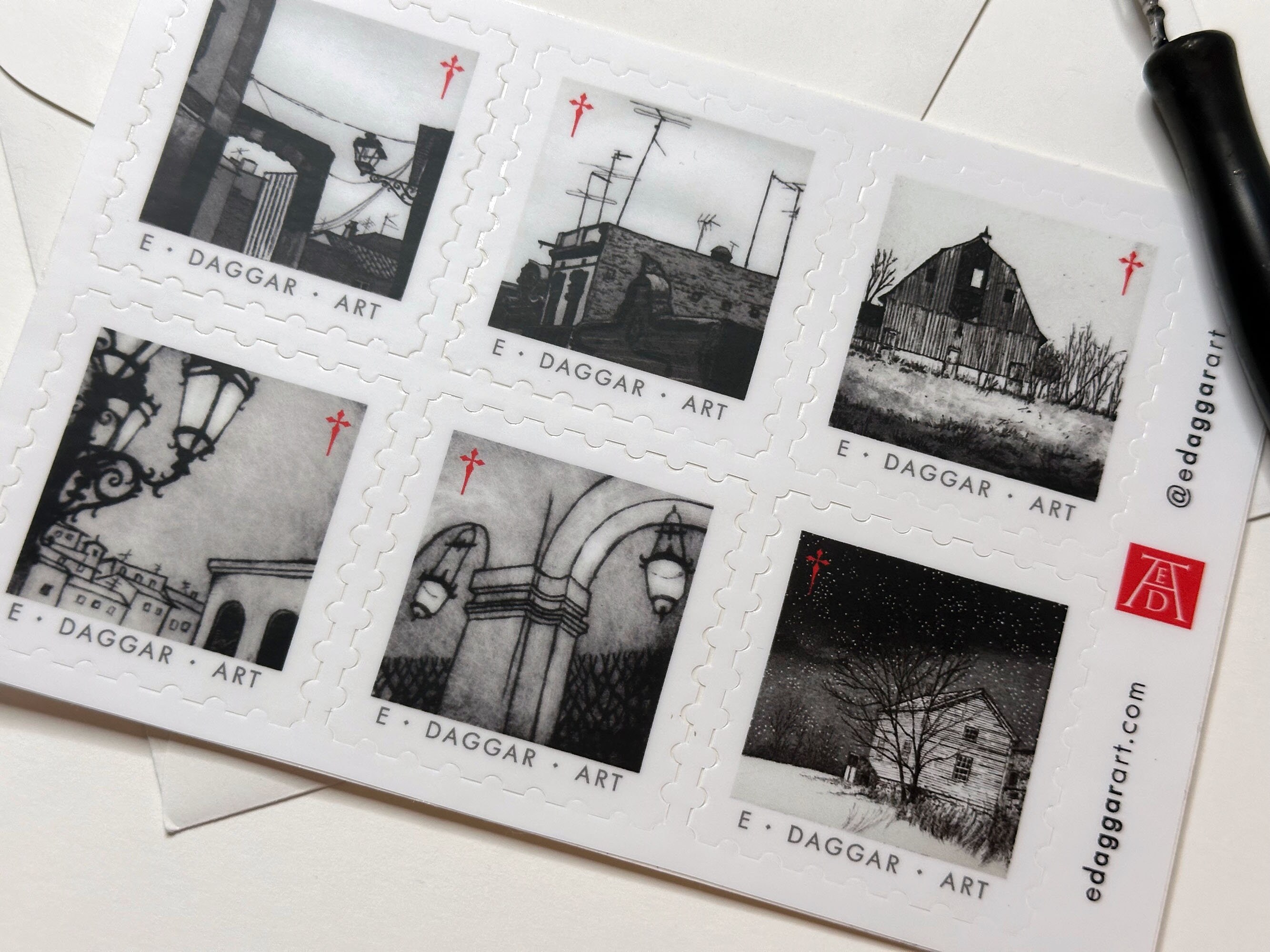 Ink Paintings: 6 Note Cards - Etsy