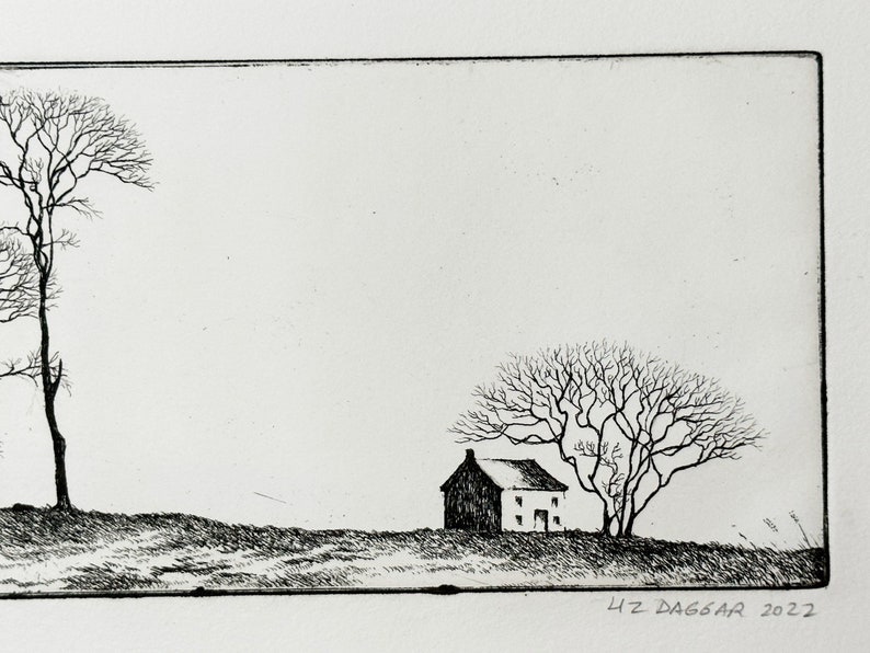 A Wind-lash'd Hill Intaglio print image 5