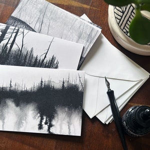 Peintures à l'encre : 6 cartes