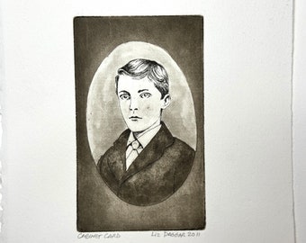 Cabinet Card boy | Intaglio print