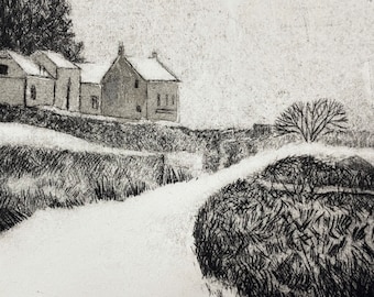 Layers on the Land (1/12) | Drypoint print