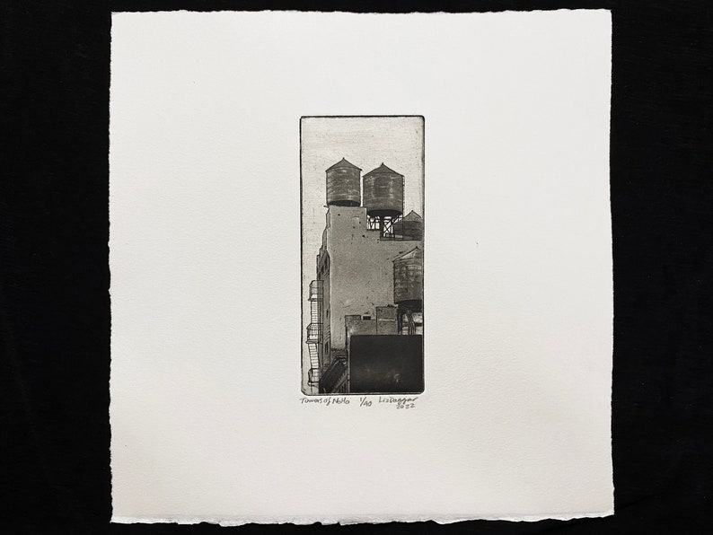 Towers of NoHo Intaglio print image 2