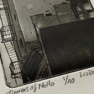 Towers of NoHo Intaglio print image 5