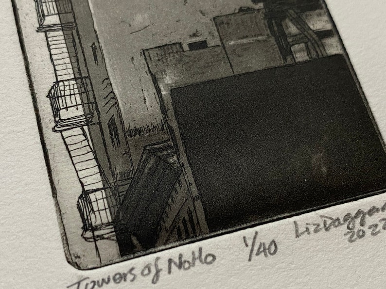 Towers of NoHo Intaglio print image 5