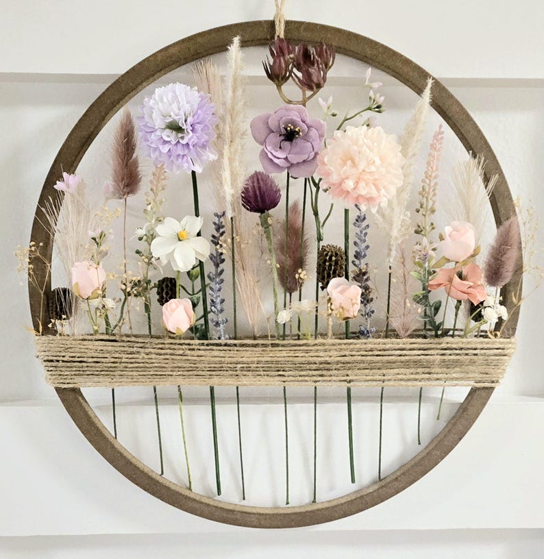 Bloom Hoop Flower Wall Hanging - Etsy