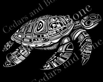 Schildkröte Digitaler Download | Métis Indigene Tierillustration | PNG | PDF | JPEG