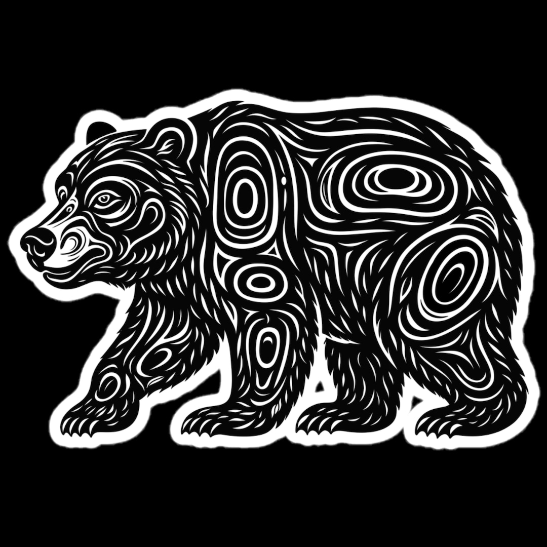 Indigenous Bear Vinyl Sticker | Cree Art | Water Bottle and Journal ...