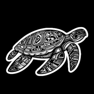 Métis Schildkröte Vinyl Aufkleber | Einheimische Illustration | Flaschenaufkleber | Bastelbedarf | Indigene Kunst