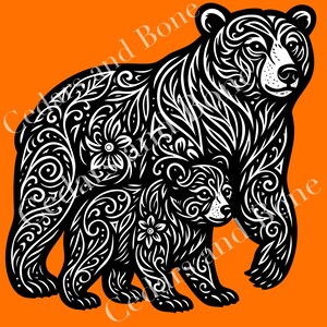 Urso e filhote indígenas | Download digital | Ilustração de animal indígena | PNG | PDF | JPEG