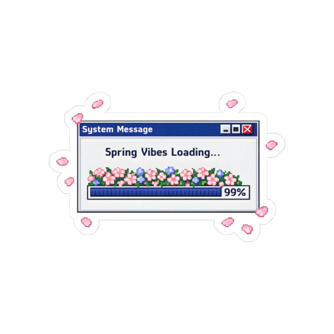 Spring Vibes Loading Sticker | Vaporwave Aesthetic Decal | Retro 90s ...