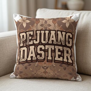 Pejuang Daster Woven Pillow: Funny Mom Gift for Mother's Day, Cozy Home Decor, Relatable House Dress Aesthetic