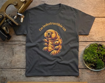 Retro 90s Biology Tardigrade Water Bear Tee - Indestructible-ish Pun T-Shirt