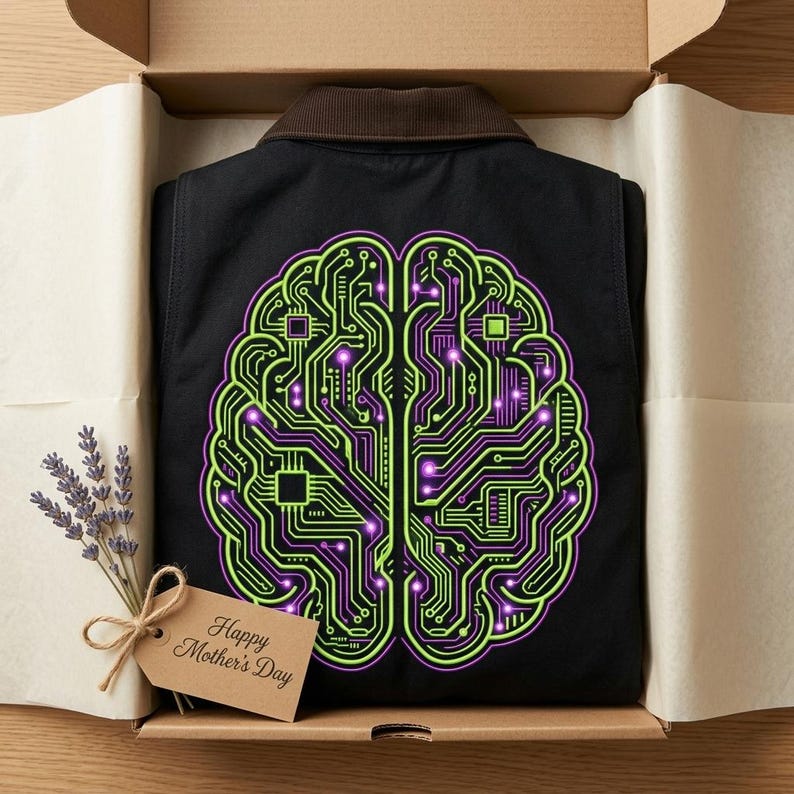 Coding Jacket AI Coding Embroidered Work Jacket: Cyberpunk Neural Network Design for ...