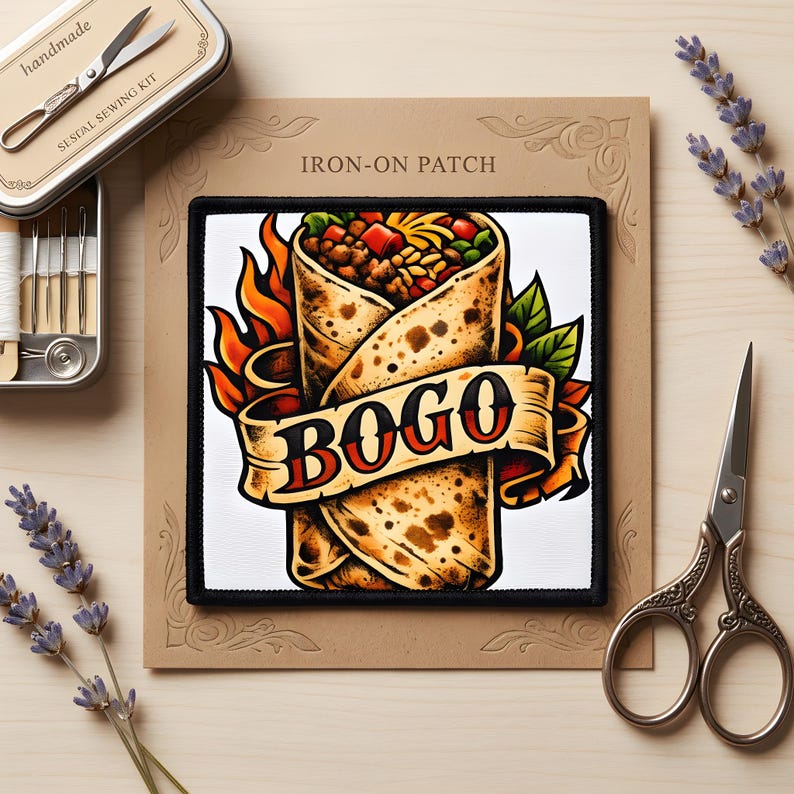Traditional Tattoo Flash Burrito Patch: Chipotle BOGO Inspired Iron on ...
