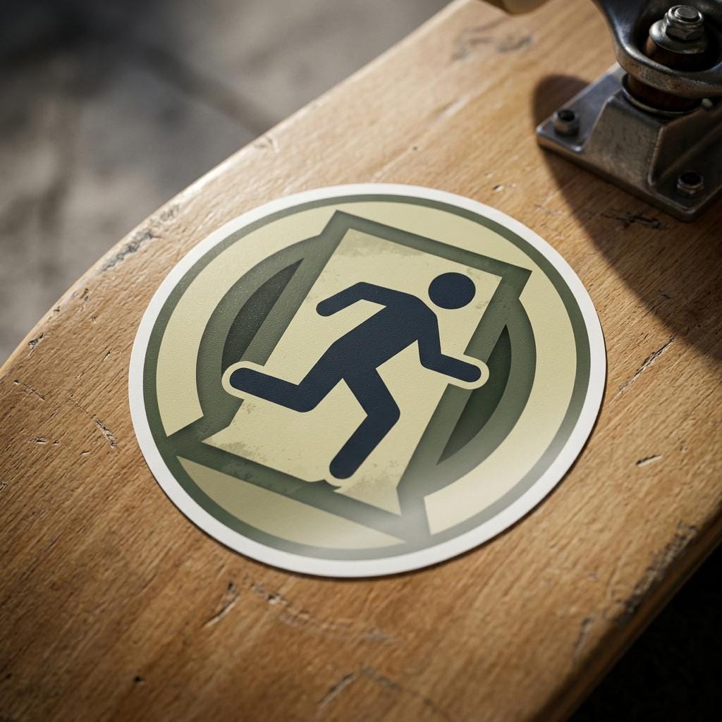 Backrooms Liminal Space Sticker: Minimalist Corporate Horror Office ...