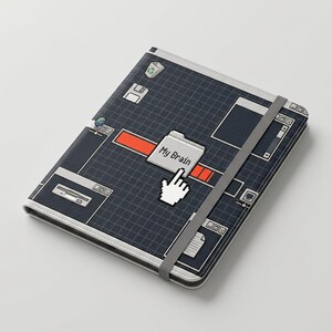 Funda tipo folio para tablet: Sátira retro sobre programación con IA, regalo para desarrolladores tecnológicos, protección para iPad para ingenieros de software.