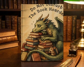 Sleepy Book Dragon Hardcover Journal: Librarian Humor Notebook, Ruled Writing Diary for Bookworms and School Librarians